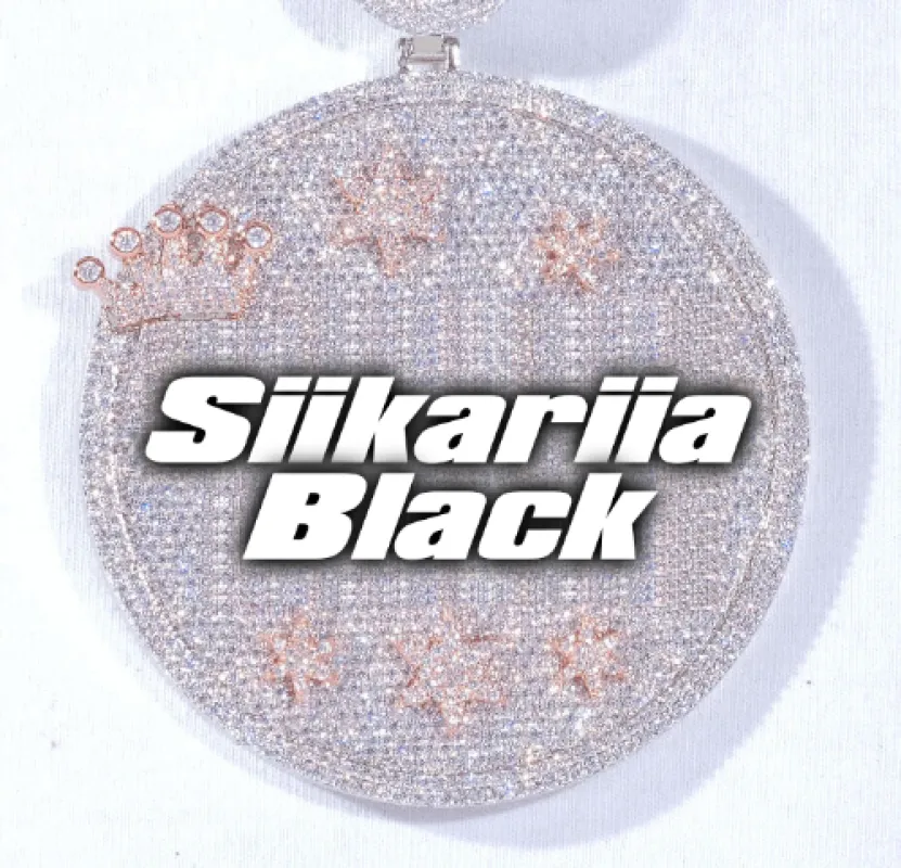 CUSTOM LETTER NECKLACE 3D BIG CROWN DISC sold by The GUU Shop