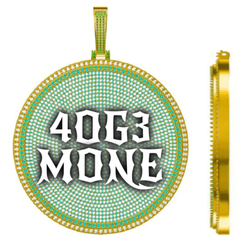 CUSTOM LETTER NECKLACE 3D BIG DISC sold by The GUU Shop