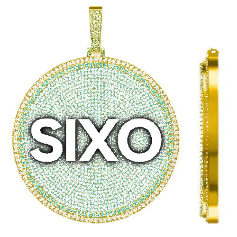 CUSTOM LETTER NECKLACE 3D BIG DISC sold by The GUU Shop