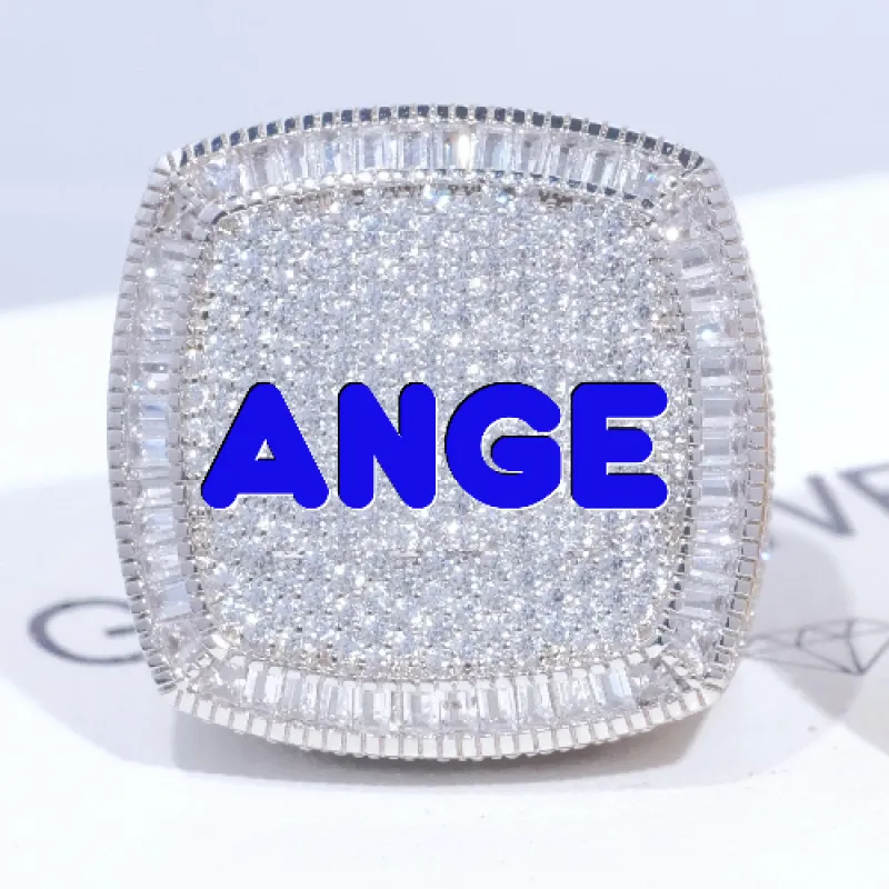 CUSTOM LETTER 3D ICED RING sold by The GUU Shop