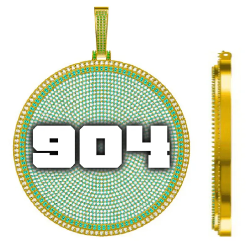 CUSTOM LETTER NECKLACE 3D BIG DISC sold by The GUU Shop