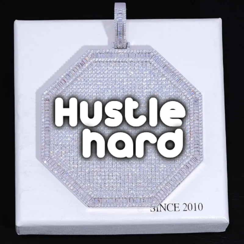 CUSTOM LETTER NECKLACE 3D BIG OCTAGON sold by The GUU Shop