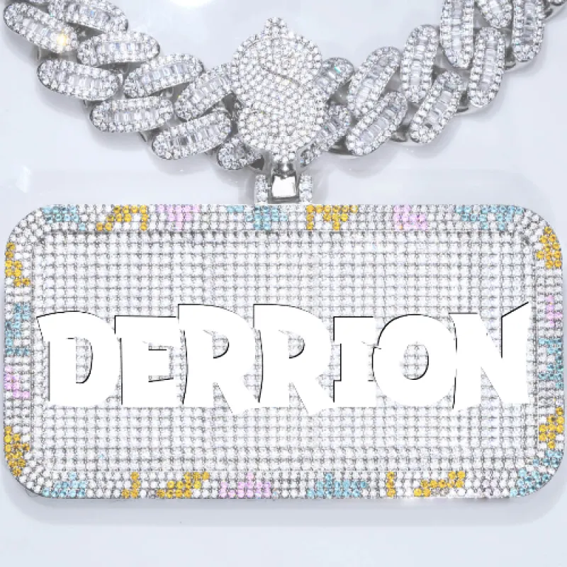 CUSTOM LETTER NECKLACE 3D COLORFUL SQUARE sold by The GUU Shop