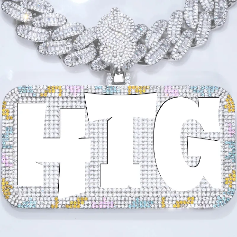 CUSTOM LETTER NECKLACE 3D COLORFUL SQUARE sold by The GUU Shop