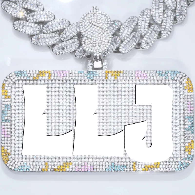 CUSTOM LETTER NECKLACE 3D COLORFUL SQUARE sold by The GUU Shop