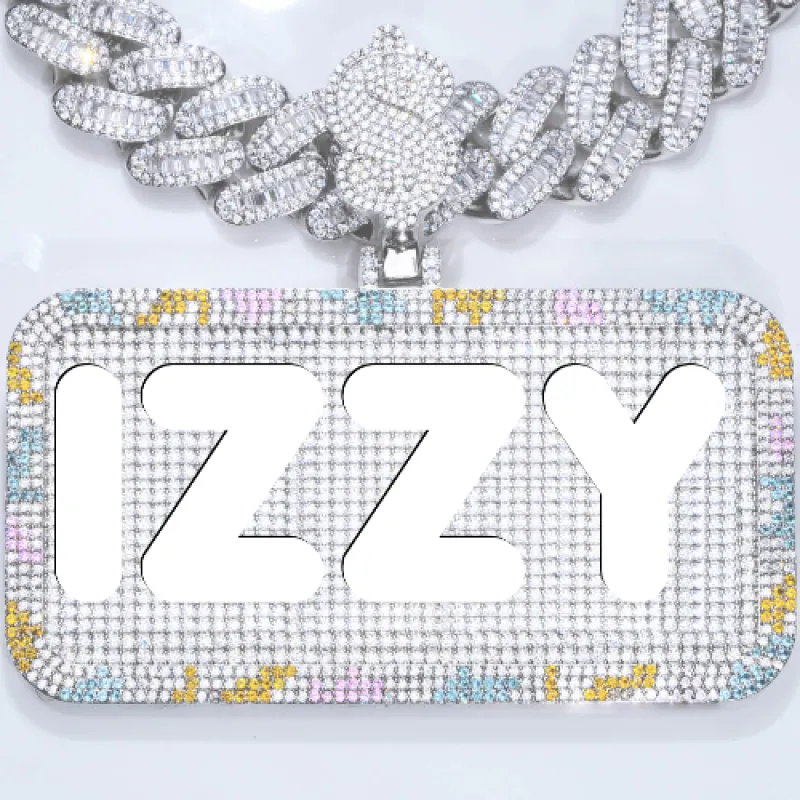 CUSTOM LETTER NECKLACE 3D COLORFUL SQUARE sold by The GUU Shop