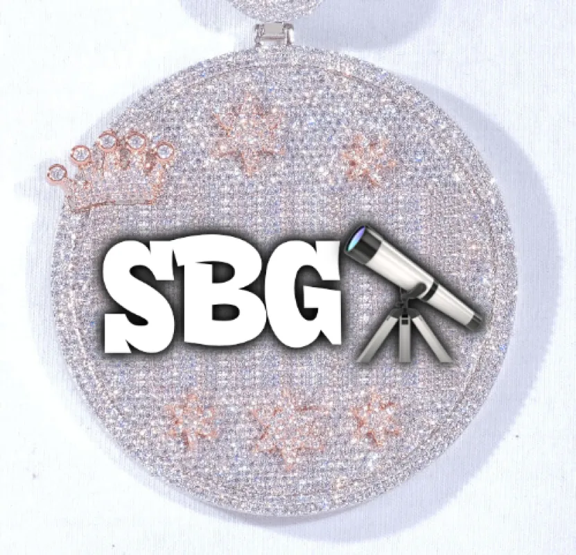 CUSTOM LETTER NECKLACE 3D BIG CROWN DISC sold by The GUU Shop