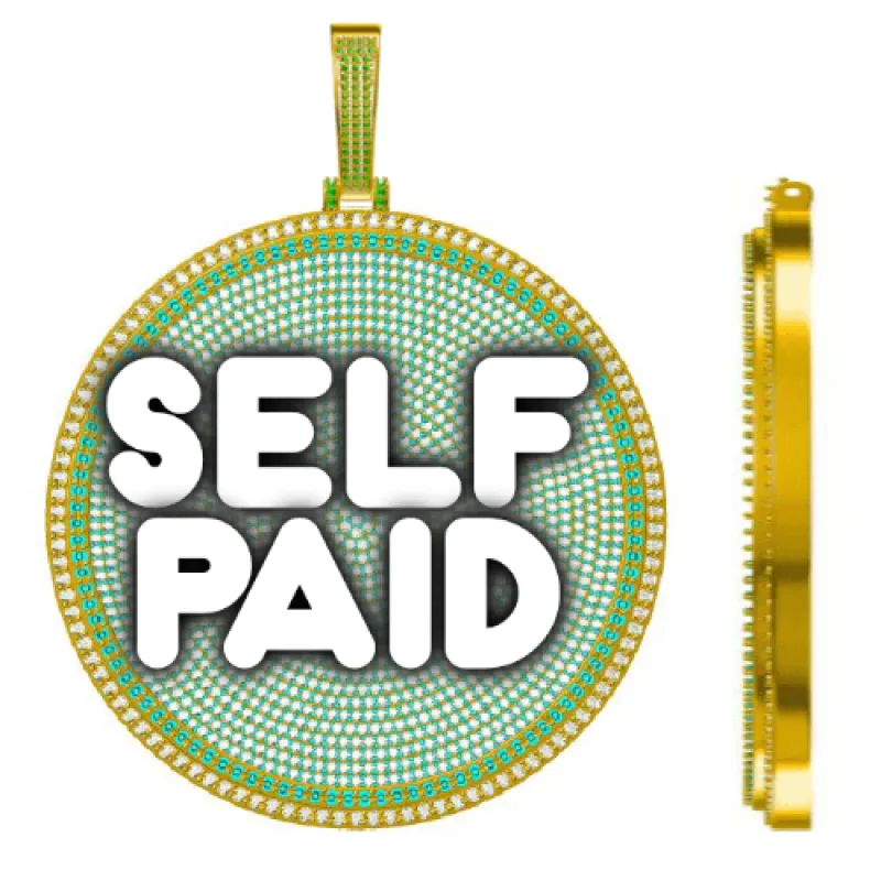 CUSTOM LETTER NECKLACE 3D BIG DISC sold by The GUU Shop