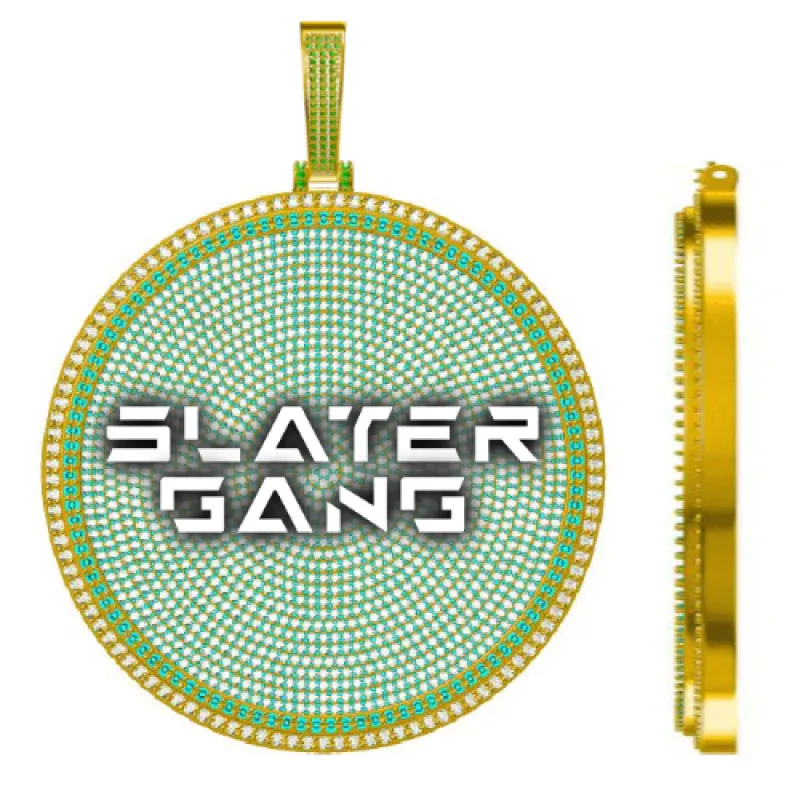 CUSTOM LETTER NECKLACE 3D BIG DISC sold by The GUU Shop