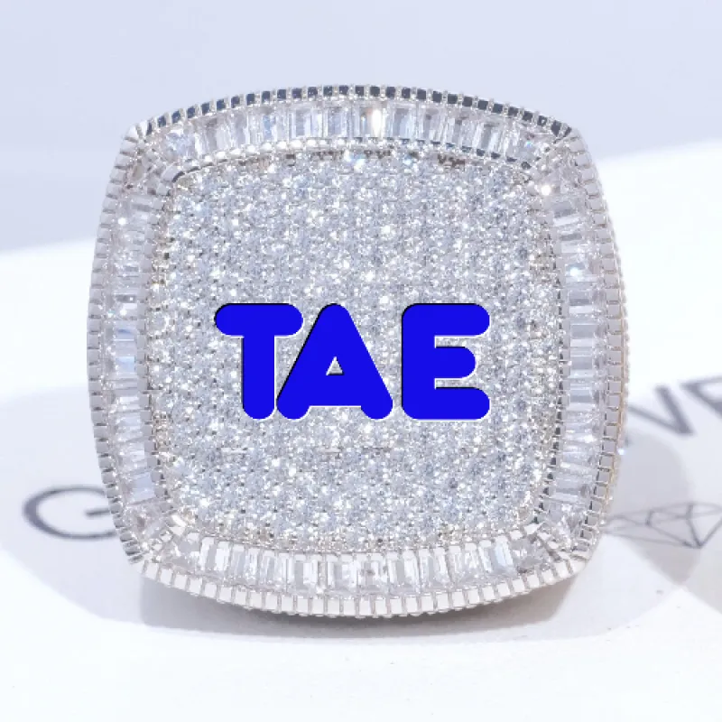 CUSTOM LETTER 3D ICED RING sold by The GUU Shop