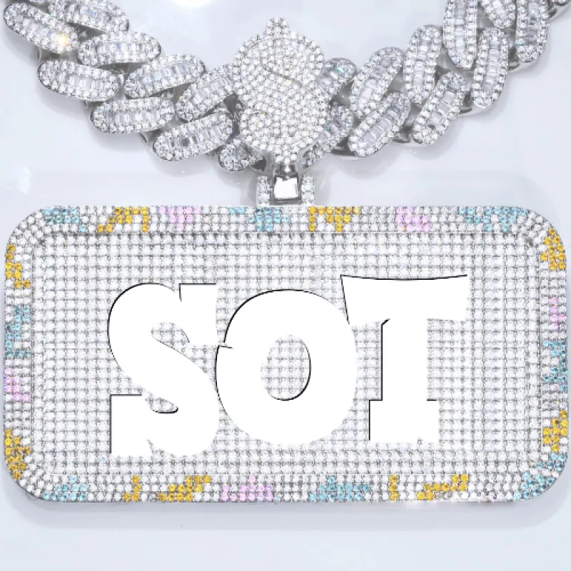 CUSTOM LETTER NECKLACE 3D COLORFUL SQUARE sold by The GUU Shop