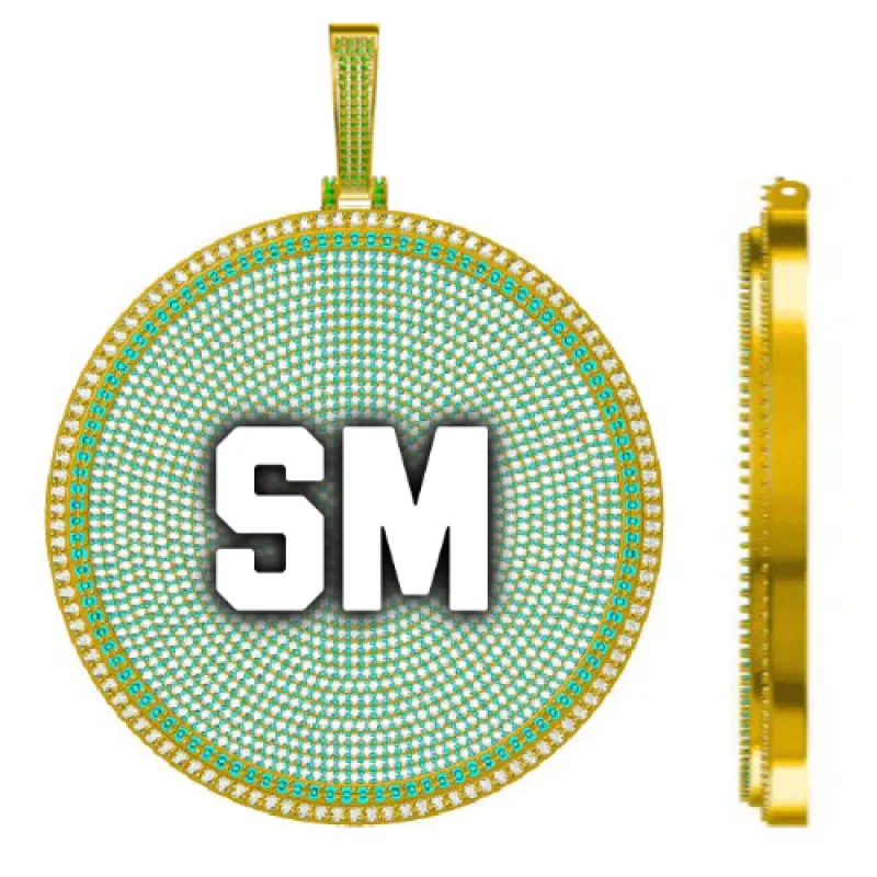 CUSTOM LETTER NECKLACE 3D BIG DISC sold by The GUU Shop