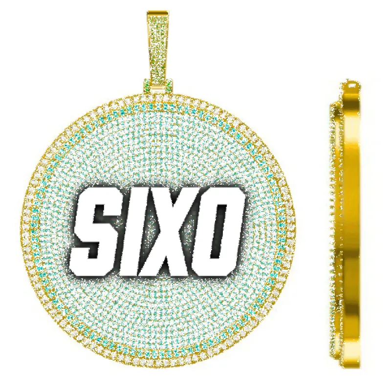 CUSTOM LETTER NECKLACE 3D BIG DISC sold by The GUU Shop