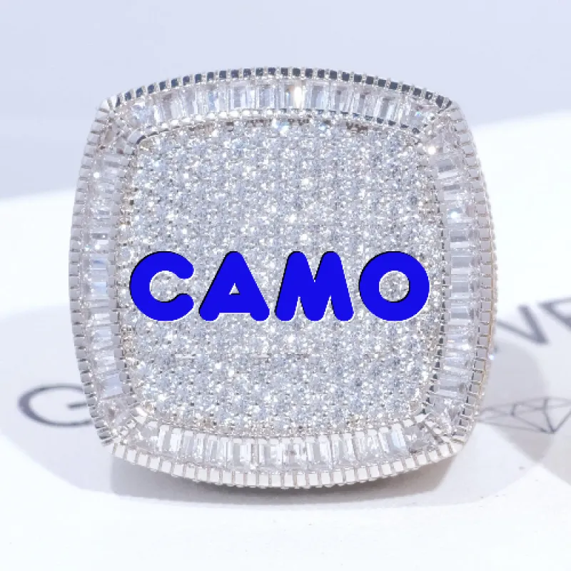 CUSTOM LETTER 3D ICED RING sold by The GUU Shop