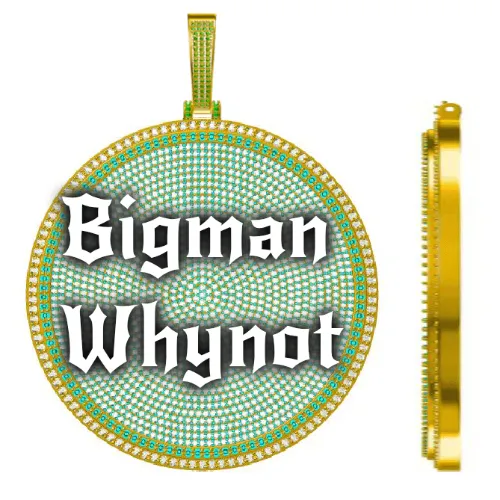 CUSTOM LETTER NECKLACE 3D BIG DISC sold by The GUU Shop