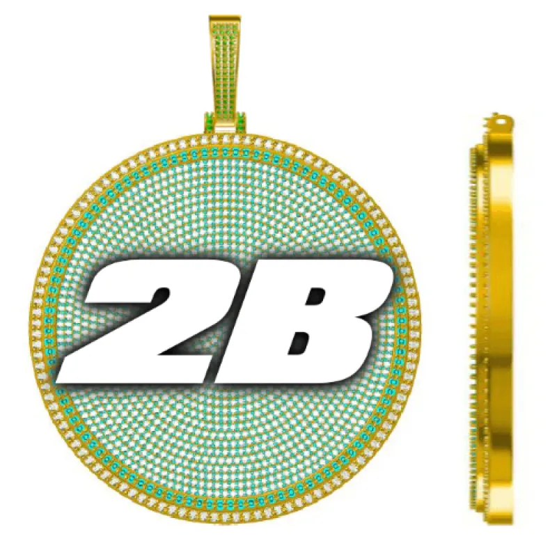 CUSTOM LETTER NECKLACE 3D BIG DISC sold by The GUU Shop