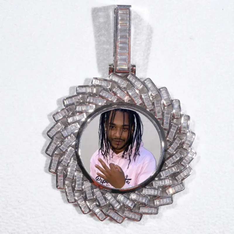 Large 3D Baguette Custom Picture Pendant sold by The GUU Shop