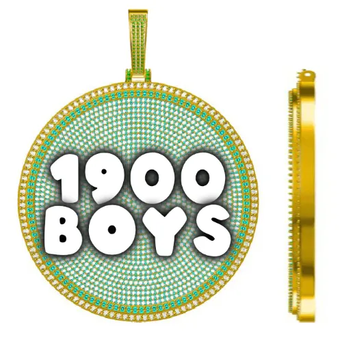 CUSTOM LETTER NECKLACE 3D BIG DISC sold by The GUU Shop