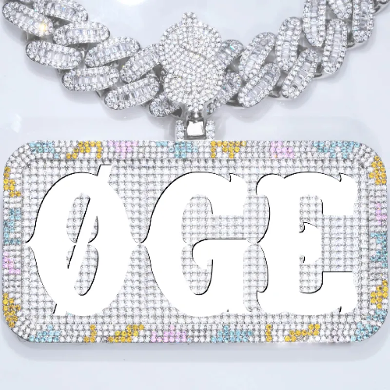 CUSTOM LETTER NECKLACE 3D COLORFUL SQUARE sold by The GUU Shop