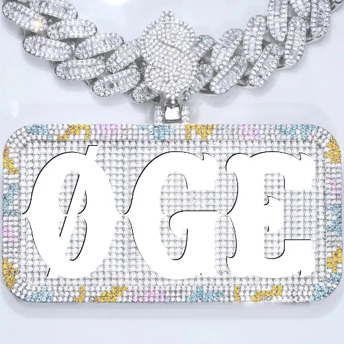 CUSTOM LETTER NECKLACE 3D COLORFUL SQUARE sold by The GUU Shop