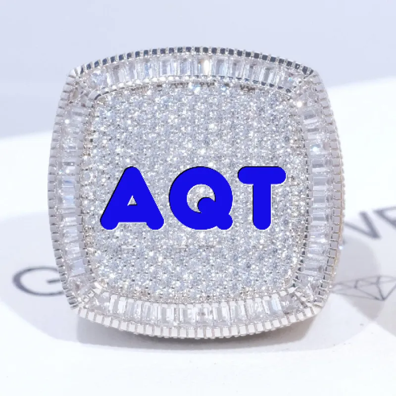 CUSTOM LETTER 3D ICED RING sold by The GUU Shop