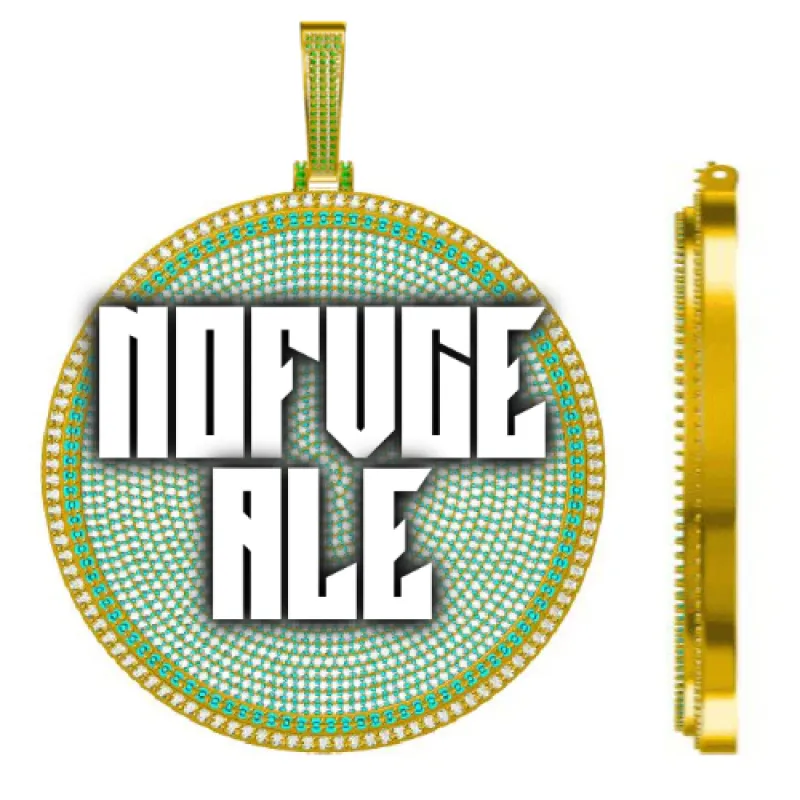 CUSTOM LETTER NECKLACE 3D BIG DISC sold by The GUU Shop