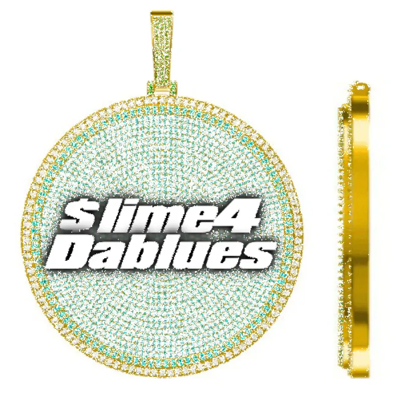 CUSTOM LETTER NECKLACE 3D BIG DISC sold by The GUU Shop