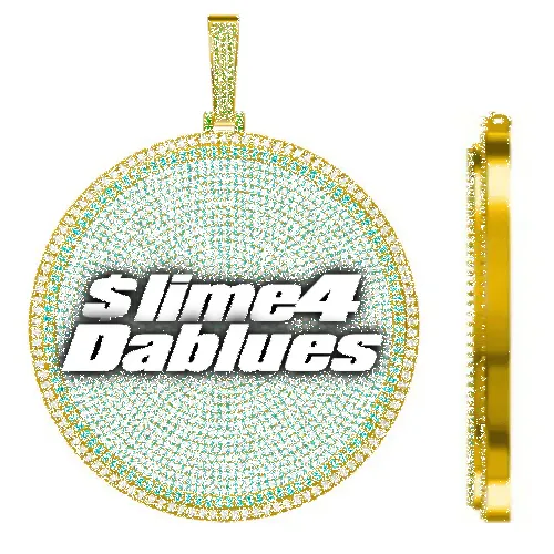 CUSTOM LETTER NECKLACE 3D BIG DISC sold by The GUU Shop