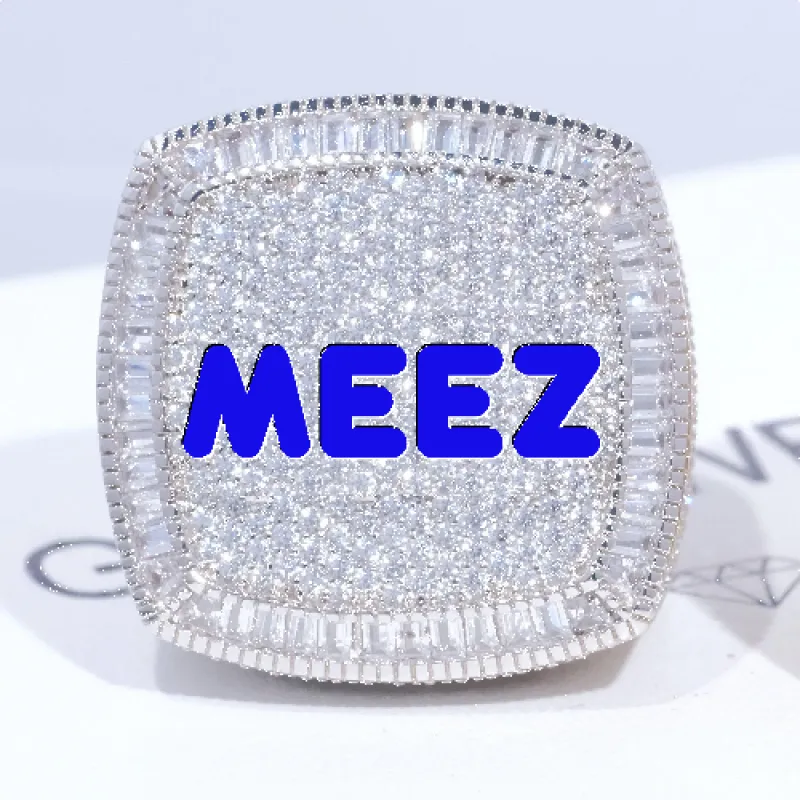 CUSTOM LETTER 3D ICED RING sold by The GUU Shop