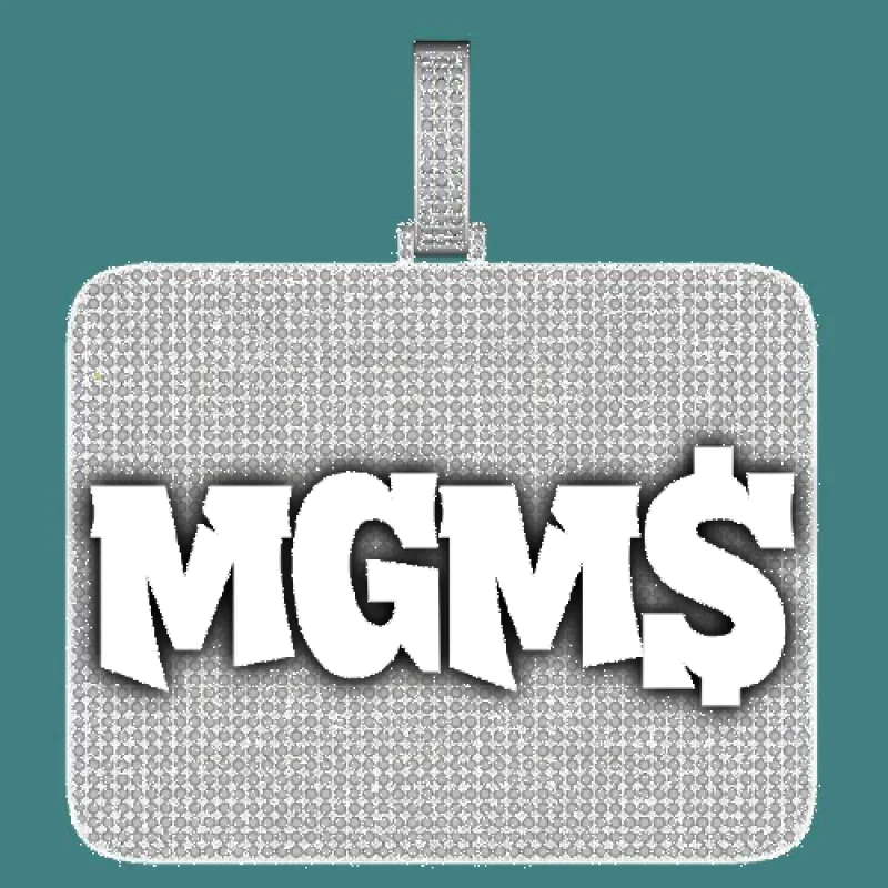 CUSTOM LETTER NECKLACE 3D BIG SQUARE sold by The GUU Shop