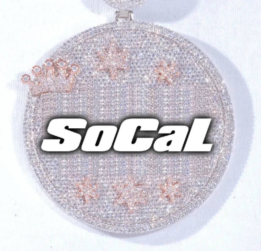 CUSTOM LETTER NECKLACE 3D BIG CROWN DISC sold by The GUU Shop