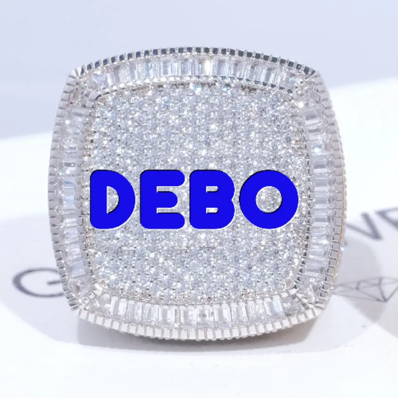 CUSTOM LETTER 3D ICED RING sold by The GUU Shop