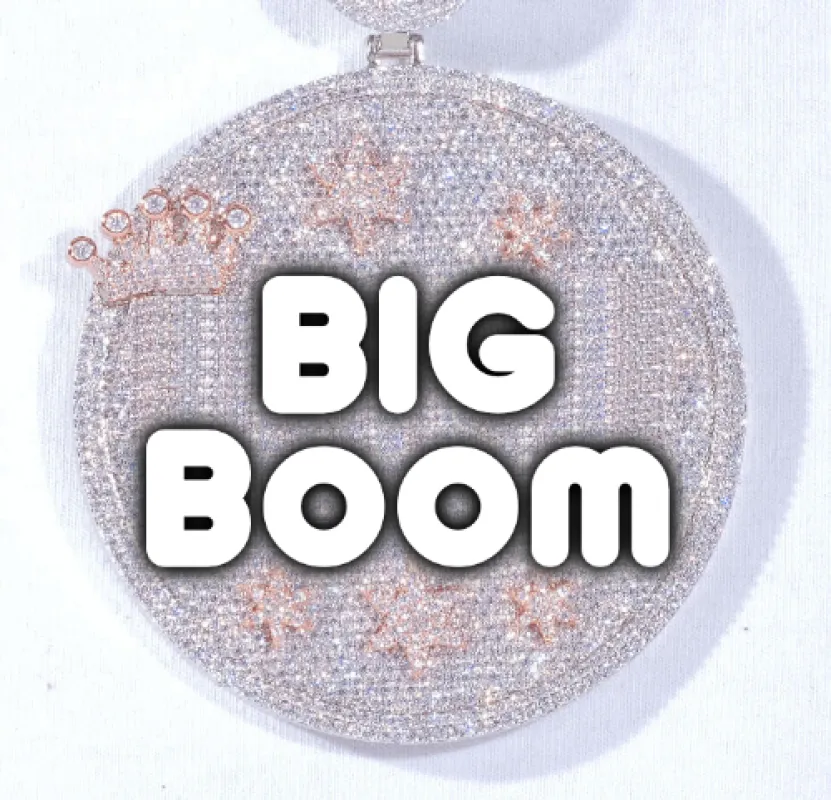 CUSTOM LETTER NECKLACE 3D BIG CROWN DISC sold by The GUU Shop