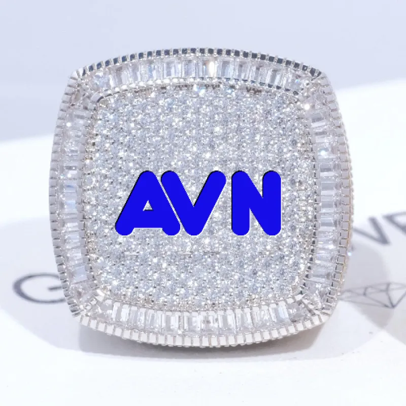 CUSTOM LETTER 3D ICED RING sold by The GUU Shop