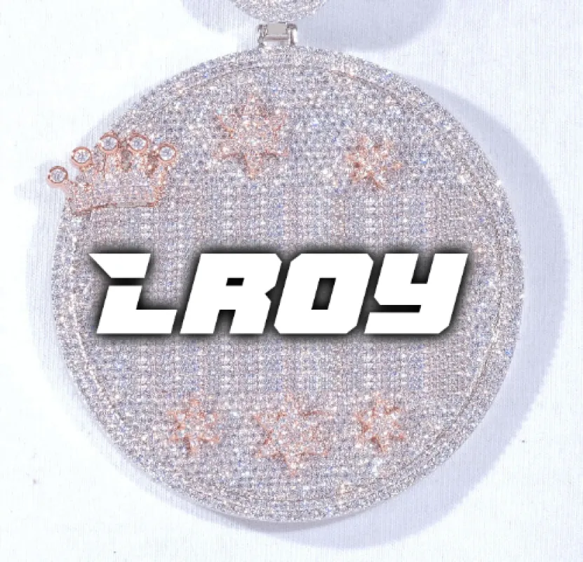 CUSTOM LETTER NECKLACE 3D BIG CROWN DISC made by The GUU Shop