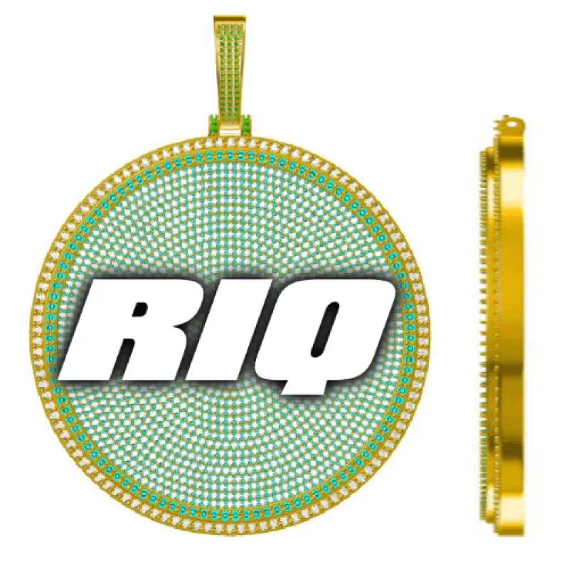 CUSTOM LETTER NECKLACE 3D BIG DISC sold by The GUU Shop