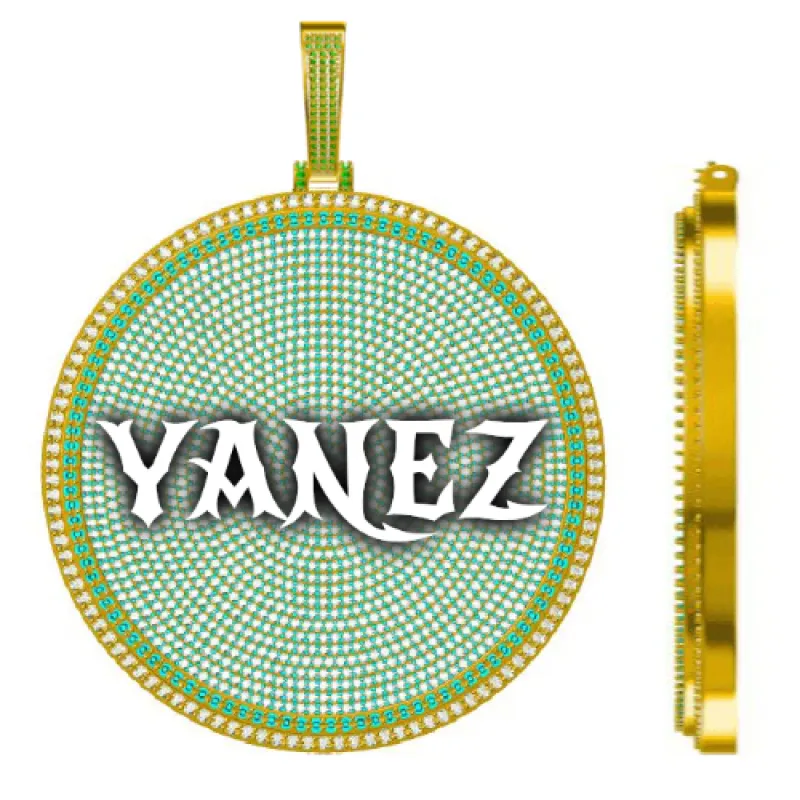 CUSTOM LETTER NECKLACE 3D BIG DISC sold by The GUU Shop