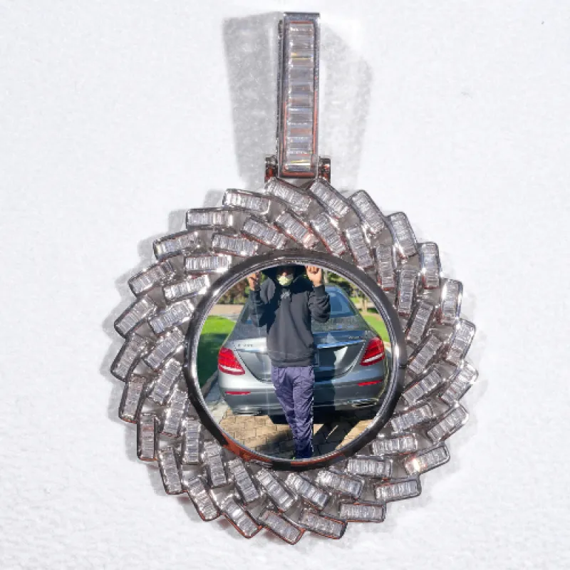 Large 3D Baguette Custom Picture Pendant sold by The GUU Shop