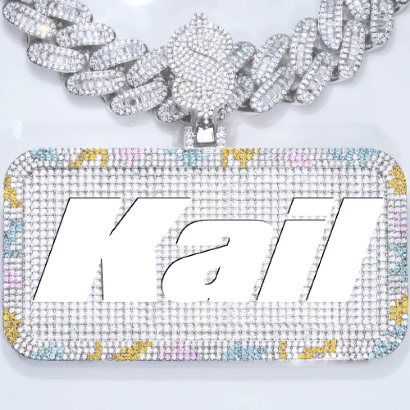 CUSTOM LETTER NECKLACE 3D COLORFUL SQUARE sold by The GUU Shop