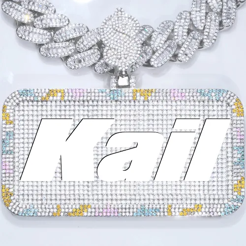 CUSTOM LETTER NECKLACE 3D COLORFUL SQUARE sold by The GUU Shop