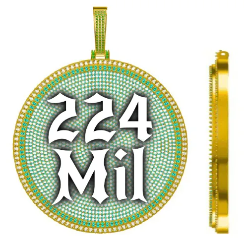 CUSTOM LETTER NECKLACE 3D BIG DISC sold by The GUU Shop