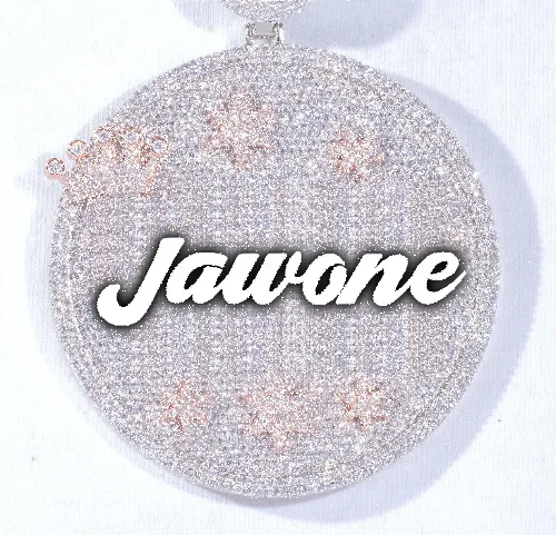 CUSTOM LETTER NECKLACE 3D BIG CROWN DISC sold by The GUU Shop