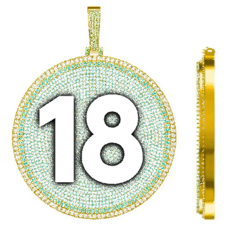 CUSTOM LETTER NECKLACE 3D BIG DISC sold by The GUU Shop