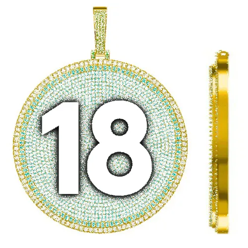 CUSTOM LETTER NECKLACE 3D BIG DISC sold by The GUU Shop