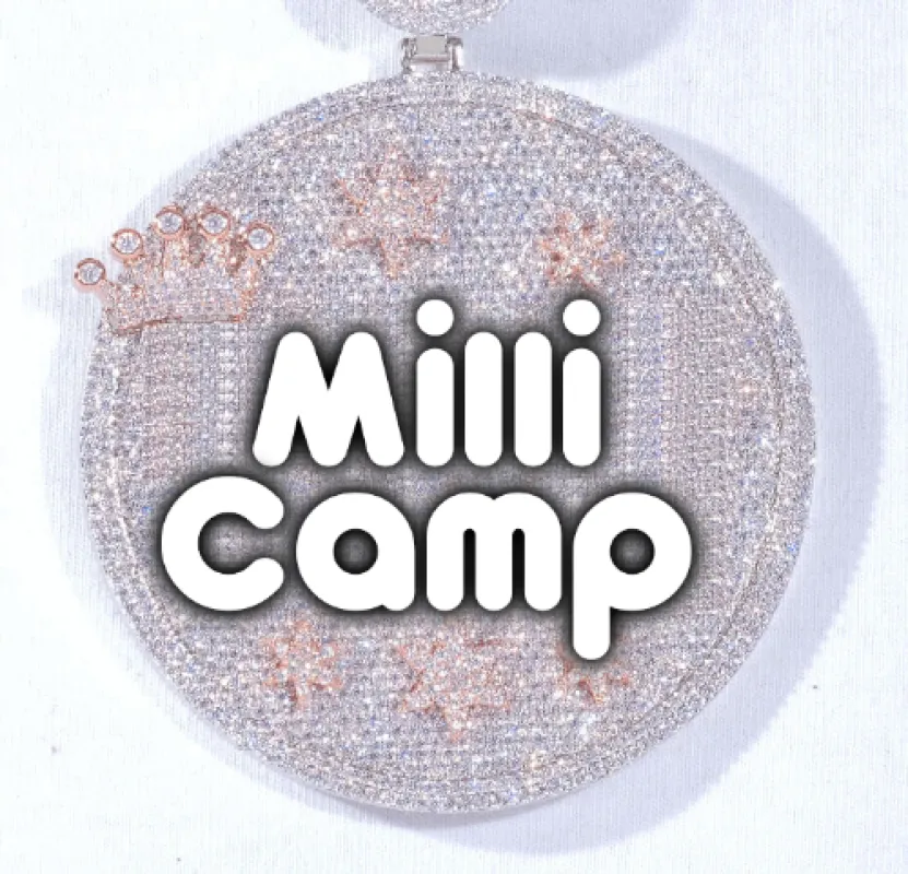 CUSTOM LETTER NECKLACE 3D BIG CROWN DISC sold by The GUU Shop