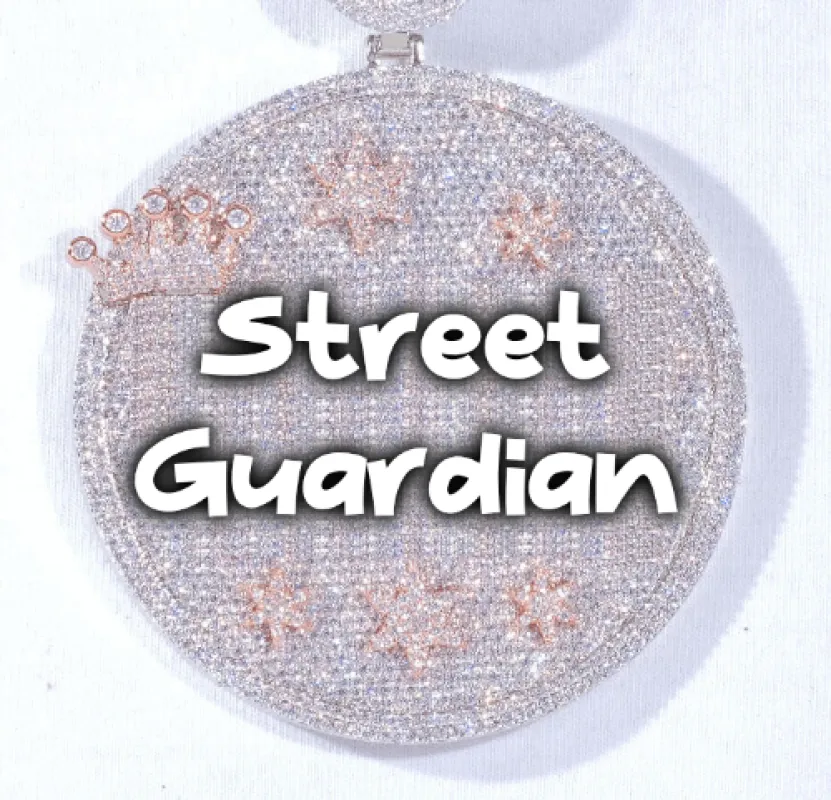 CUSTOM LETTER NECKLACE 3D BIG CROWN DISC sold by The GUU Shop