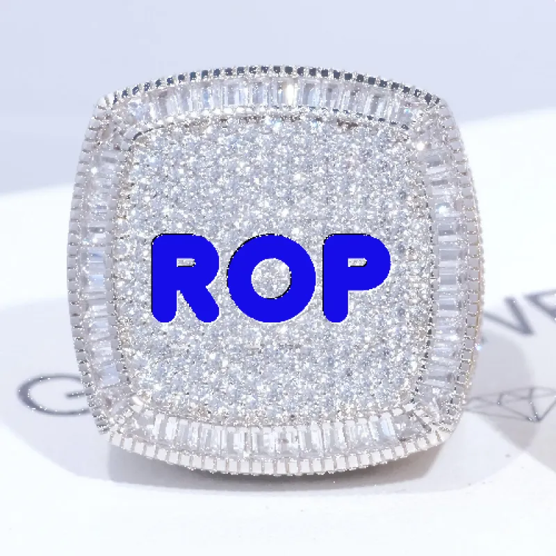 CUSTOM LETTER 3D ICED RING sold by The GUU Shop