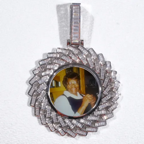 Large 3D Baguette Custom Picture Pendant sold by The GUU Shop