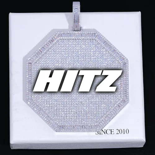 CUSTOM LETTER NECKLACE 3D BIG OCTAGON sold by The GUU Shop