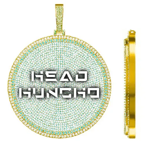 CUSTOM LETTER NECKLACE 3D BIG DISC sold by The GUU Shop